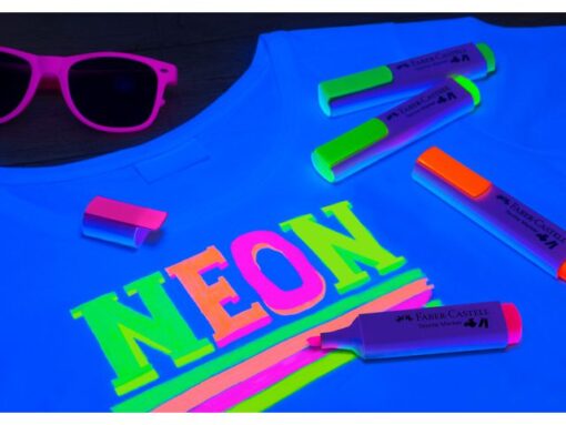 Faber Castell Textielmarker Faber-Castell Neon set 4 stuks op blister