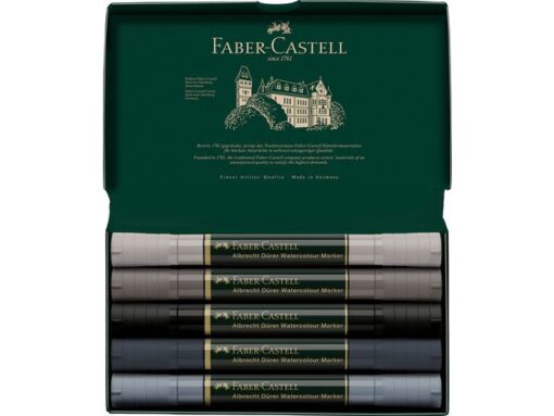Faber Castell Aquarel marker Faber-Castell Albrecht Dürer, doos á 5 stuks Grey tones