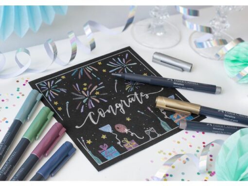 Faber Castell Marker Faber-Castell Metallic kleur assorti 12 stuks in etui