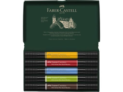 Faber Castell Tekenstift Faber-Castell Pitt Artist Pen duo marker etui a 5 stuks