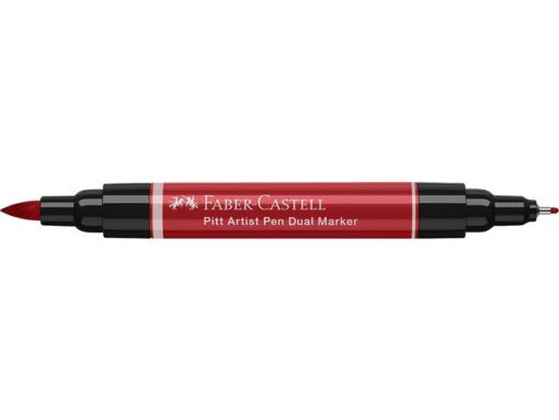 Faber Castell Tekenstift Faber-Castell Pitt Artist Pen duo marker 219     diep scharlaken rood