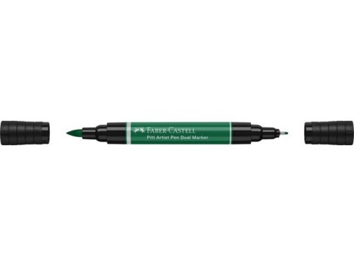 Faber Castell Tekenstift Faber-Castell Pitt Artist Pen duo marker 264 donker phthalogroen