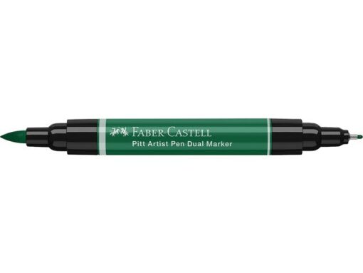 Faber Castell Tekenstift Faber-Castell Pitt Artist Pen duo marker 264 donker phthalogroen