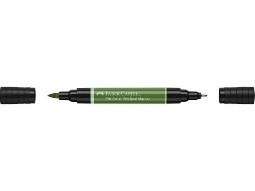 Faber Castell Tekenstift Faber-Castell Pitt Artist Pen duo marker 167 permanent olijf groen