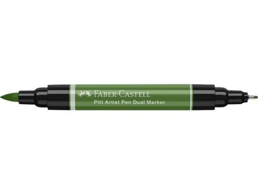 Faber Castell Tekenstift Faber-Castell Pitt Artist Pen duo marker 167 permanent olijf groen