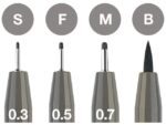 Faber Castell Tekenstift Faber-Castell Pitt Artist Pen etui 4st. 273 warm grijs IV lijndiktes S, F, M, B