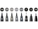 Faber Castell Tekenstift Faber-Castell Pitt Artist Pen etui 8 stuks zwart en grijs assorti