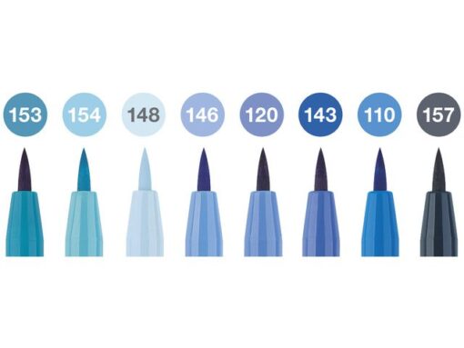 Faber Castell Tekenstift Faber-Castell Pitt Artist Pen Brush etui 8 stuks Blues