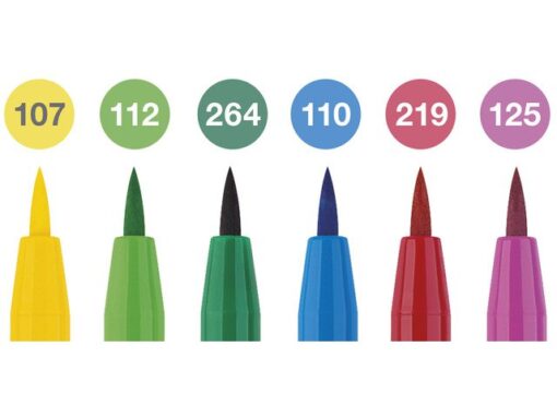 Faber Castell Tekenstift Faber-Castell Pitt Artist Pen Brush etui 6 stuks Springtime