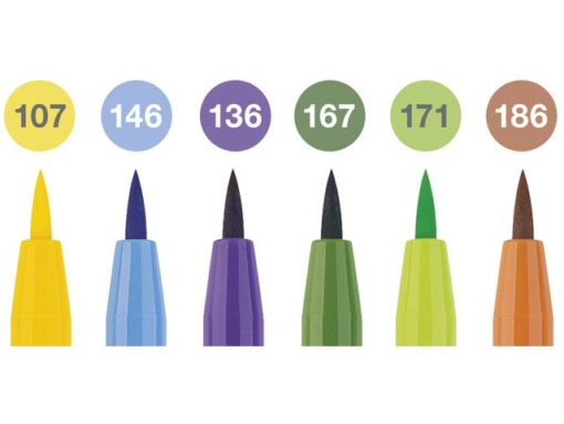 Faber Castell Tekenstift Faber-Castell Pitt Artist Pen Brush etui 6 stuks Summer
