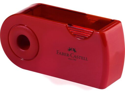 Faber Castell puntenslijper Faber-Castell "Sleeve" rood/blauw 2 gaats     display a 12 stuks