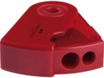 Faber Castell puntenslijper Faber-Castell "Sleeve" rood/blauw 2 gaats     display a 12 stuks