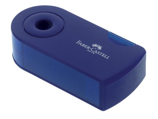 Faber Castell puntenslijper Faber-Castell "Sleeve" rood/blauw 2 gaats     display a 12 stuks