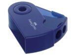 Faber Castell puntenslijper Faber-Castell "Sleeve" rood/blauw 2 gaats     display a 12 stuks