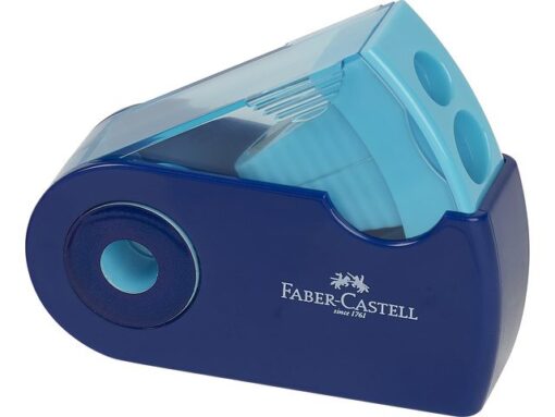 Faber Castell puntenslijper Faber-Castell "Sleeve" assorti kleuren 2-gaats display a 12 stuks