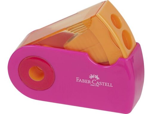 Faber Castell puntenslijper Faber-Castell "Sleeve" assorti kleuren 2-gaats display a 12 stuks