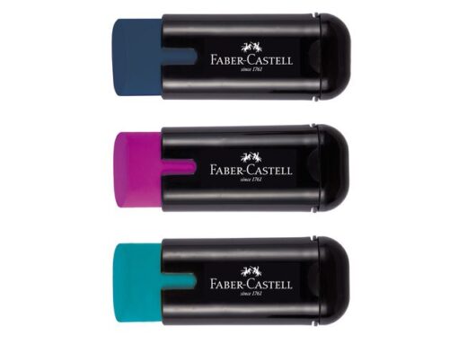 Faber Castell gum Faber-Castell Trend zwart met assorti kleuren display a 12 stuks