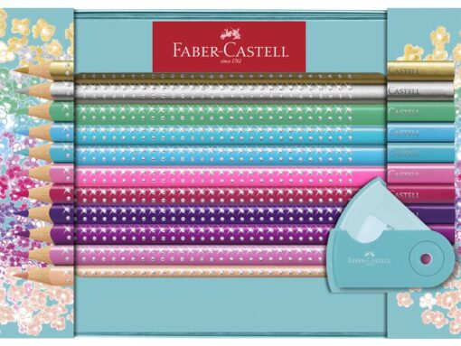 Faber Castell Sparkle set Faber-Castell 20x kleurpotloden en 1x mini      puntenslijper