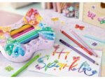 Faber Castell Kleurpotloden Faber-Castell sparkle 12 standaard kleuren +  8 pastel kleuren in bewaarblik vlinder inclusief vlinder