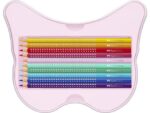 Faber Castell Kleurpotloden Faber-Castell sparkle 12 standaard kleuren +  8 pastel kleuren in bewaarblik vlinder inclusief vlinder