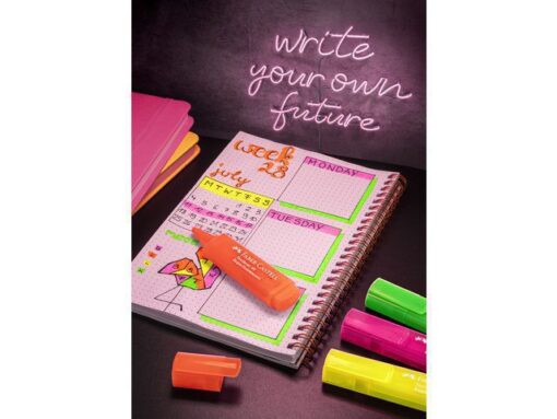 Faber Castell Tekstmarkers Faber-Castell 46 neon 4 stuks in karton etui