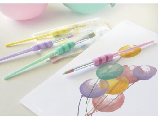 Faber Castell Penselenset Faber-Castell soft touch, 4 stuks pastel kleuren