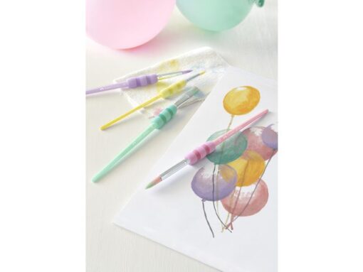 Faber Castell Penselenset Faber-Castell soft touch, 4 stuks pastel kleuren