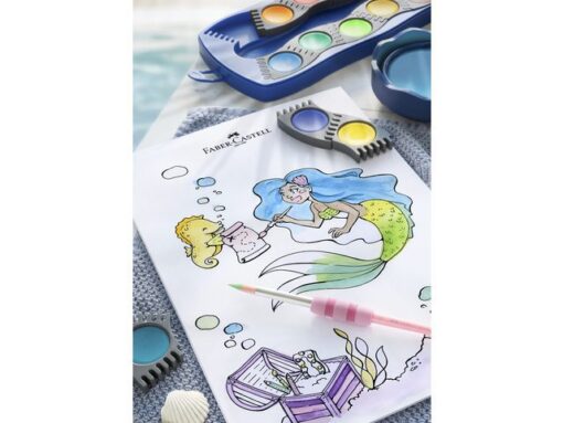 Faber Castell Penselenset Faber-Castell soft touch, 4 stuks pastel kleuren
