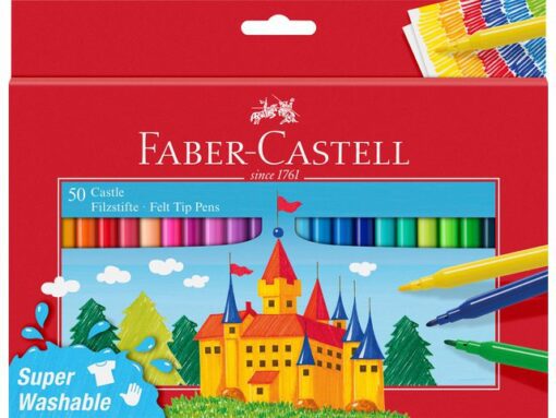 Faber Castell Viltstift Faber-Castell 50 stuks assorti + gratis A3        Kangaro schetsboek