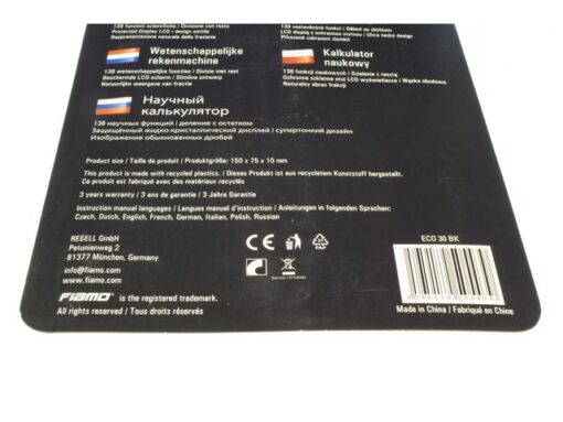 Calculator Fiamo ECO 30 BK zwart-wit