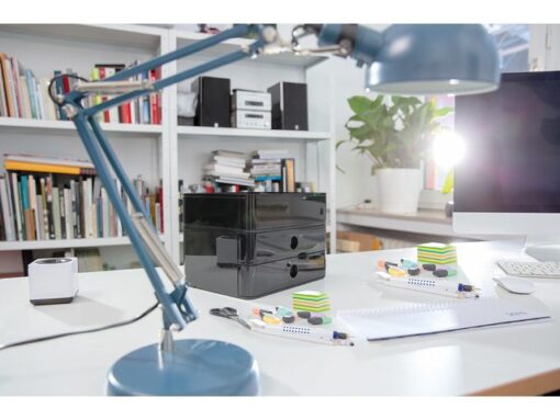 Smart-box Han Allison met 2 lades jet zwart, stapelbaar