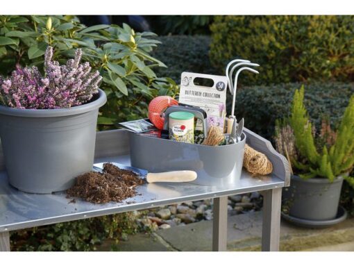 Toolbox Loft Han mobiele organiser graniet grijs 4 vakken   met uitneembaar plateau grijs