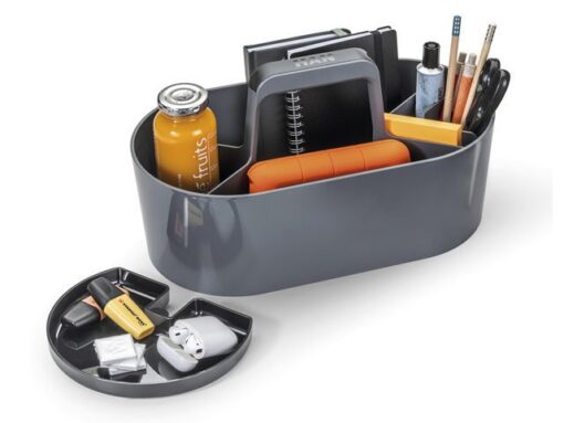 Toolbox Loft Han mobiele organiser graniet grijs 4 vakken   met uitneembaar plateau grijs