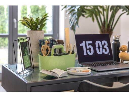 Toolbox Loft Han mobiele organiser lime groen 4 vakken met  uitneembaar plateau lime groen