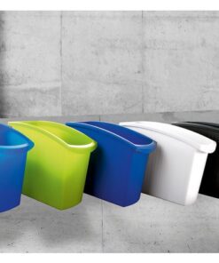 zware metalen vrij polypropyleen. Breedte: 194 mm. Hoogte: 345 mm. Diepte: 450 mm. Volume: 18 liter. Kleur: blauw.