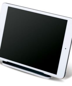 ergonomisch gezichtsveld. Dankzij de softgrip oppervlak kan de tablet absoluut veilig worden bevestigd. Met behulp van de geïntegreerde verbindingsclip aan de onderkant kan de tabletstandaard eenvoudig aan het verbindingsprofiel van de onderlegger geklikt en in de gewenste positie bewogen worden. Afmeting 135 x 72 x74mm. Kleur wit.