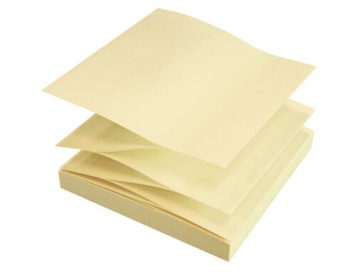 Info notes 75x75mm Z-Notes, geel, recycled, doos met 12 bloks a 100 vel