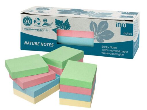 Info Notes Info nature notes ass kleur 50x40, 12 blokken a 100 vel