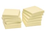 Info Notes 75x75mm geel recycled doos a 12 blok