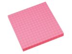 Info Notes 75x75mm fel roze blok a 80 vel ruitjes