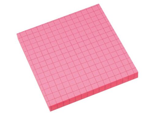 Info Notes 75x75mm fel roze blok a 80 vel ruitjes