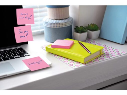 Info Notes 75x75mm fel roze blok a 80 vel