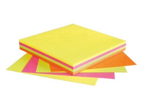 Info Notes 75x75mm assorti felle kleuren blok a 320 vel