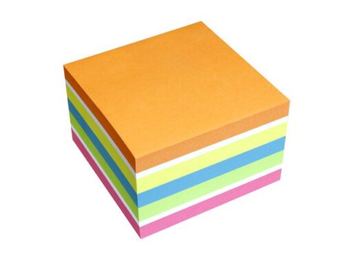 Info Notes 75x75mm assorti felle kleuren blok a 450 vel