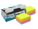 Info notes 75x75mm, 2 x 400 blaadjes, 4 kleuren, blauwe engel.