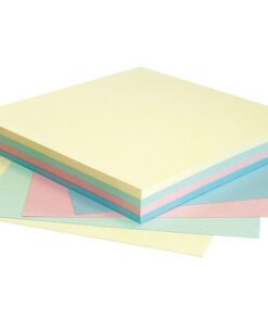 scholen en huishoudens over de hele wereld. Ze zijn een 'must-have' voor elke werkplek. Deze handige assistent is verkrijgbaar in verschillende maten voor alle soorten van berichten en leverbaar in verschillende verpakkingen. Formaat 75x75. Pastelkleuren op een blok van 100 vel. 25 mm plakrand en lijm op waterbasis.