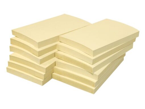 Info Notes 125x75mm geel recycled doos a 12 blok