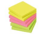 Info Notes 75x75mm assorti felle kleuren pak a 6 blok