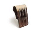 Pennenetui zadelleer Mika voor 3 pennen, ca 17 x 7 x 2 cm,  bruin