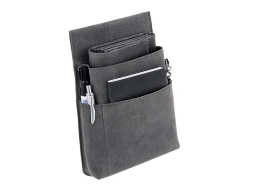 Kelnerportefeuille Alassio hunter leer grijs 18,5x9,5 cm